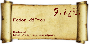 Fodor Áron névjegykártya