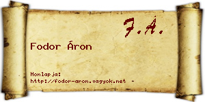 Fodor Áron névjegykártya