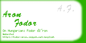 aron fodor business card